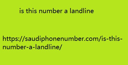 is this number a landline